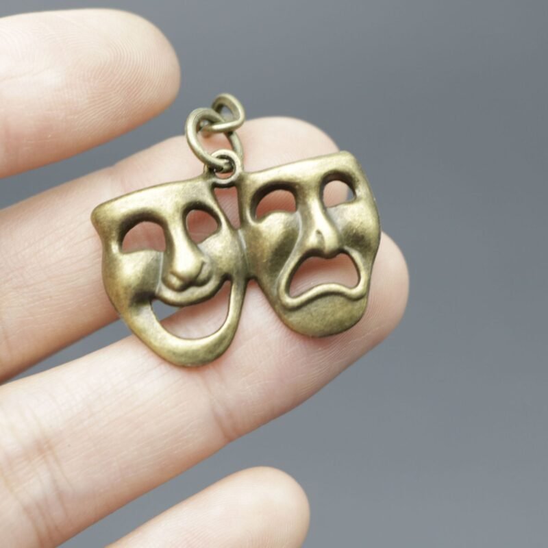 Comedy and tragedy masks keychain